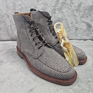 Men's Houndstooth Lace-Up Boots